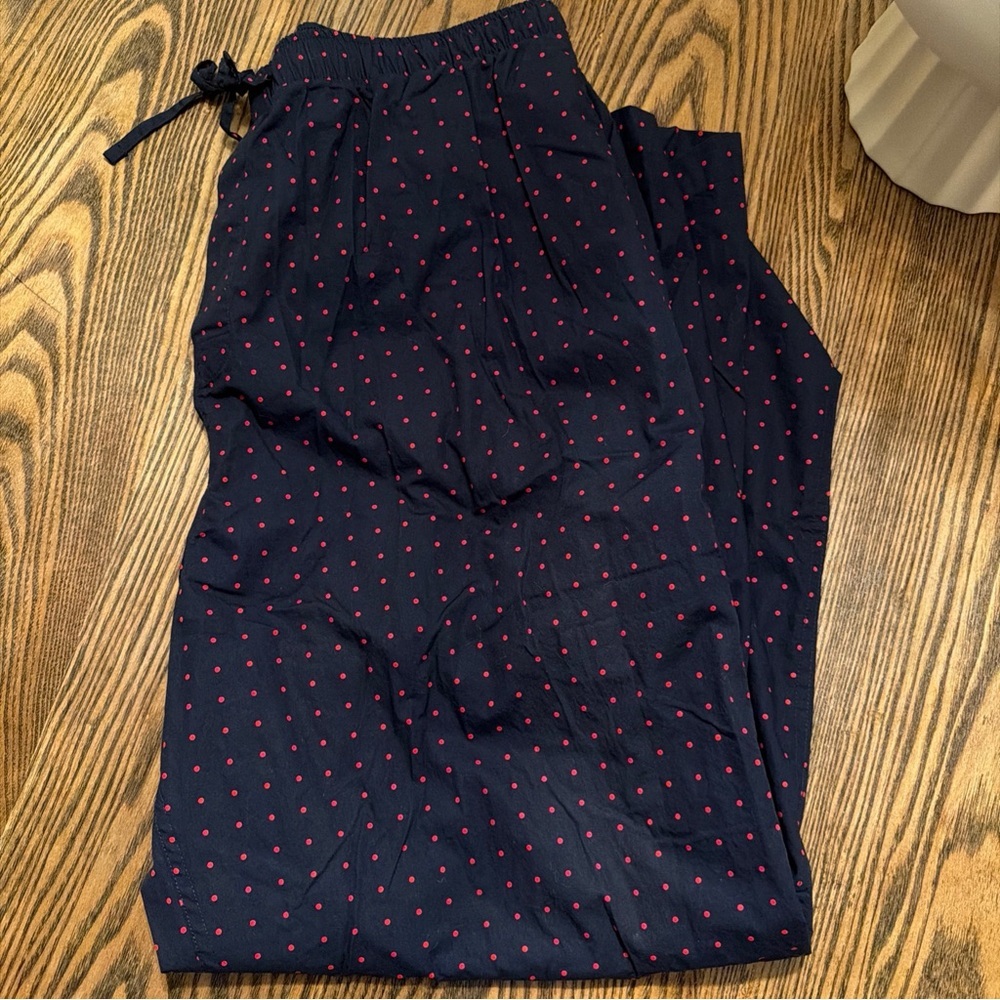 Brooks Brothers Navy cotton pajamas with Red Dots